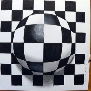11-Chequered-Ball-3D-Art-Sandor-Vamos-www-designstack-co