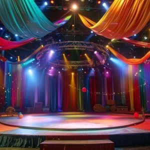 colorful-circus-stage-stockcake