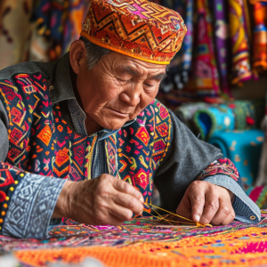 jiahong52_An_artisan_in_traditional_Uyghur_attire_meticulously__b9a0be33-4f5e-4c01-b2fe-0510a81099f7-1024x574
